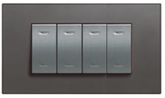 BTICINO (LEGRAND) - LEG682631 VELA QUADRA-PLACCA ANTRACITE 4 MODULI