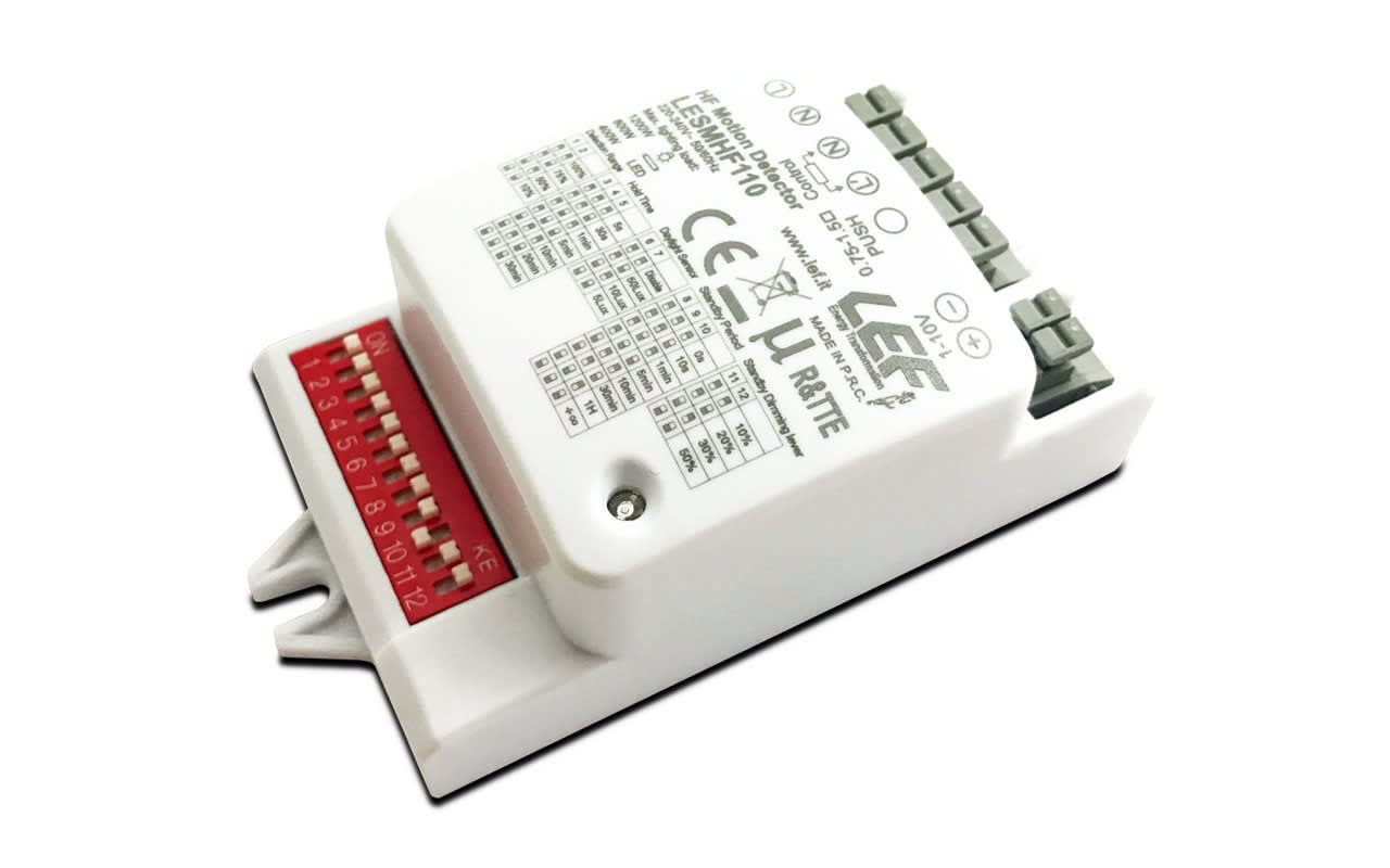 L.E.F. SRL - LEFLESMHF110 SENSORE DI MOVIMENTO AD ALTA FREQUENZA (HF) E DI LUMINOSITA' CON USCITA A RELE'