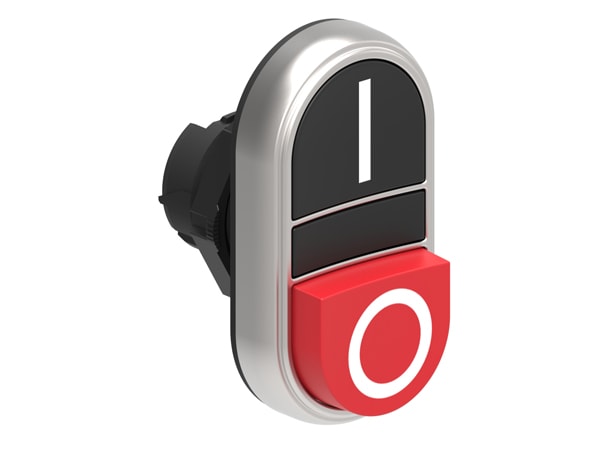 LOVATO LOVLPCB7222 PULSANTE DOPPIO NERO/ROSSO SIMBOLI I-O