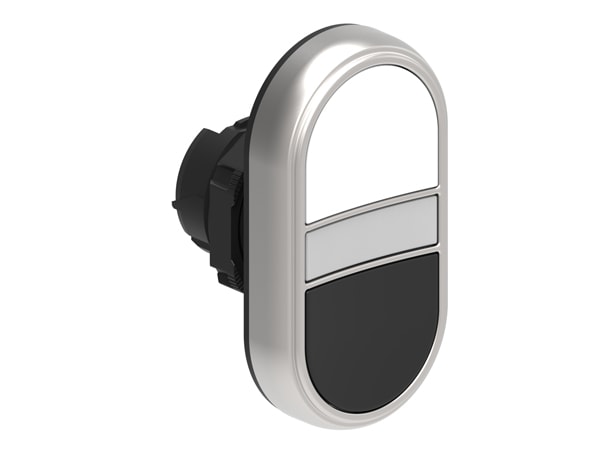 LOVATO LOVLPCBL7114 PULSANTE DOPPIO BIANCO/NERO SENZA SIMB.