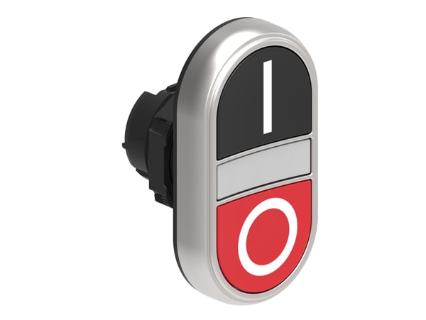 LOVATO LOVLPCBL7122 PULSANTE DOPPIO NERO/ROSSO SIMBOLI I-O