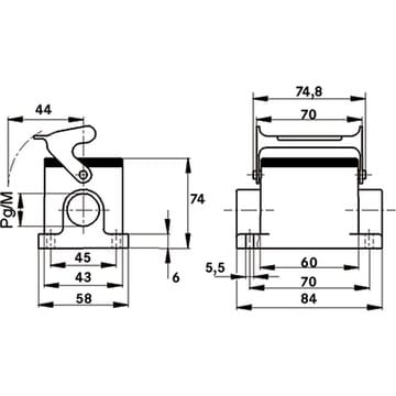 LAPP ITALIA SRL LPP79005400 H-B 6 SGRH M32 ZW. BOX MOUNT BASE