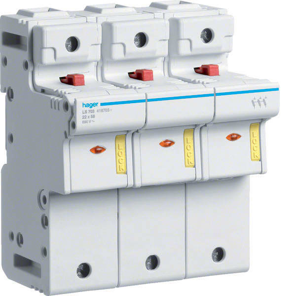 HAGER - HAGLS703 PORTAFUSIB. ACCESS. 22X58 3P 6M