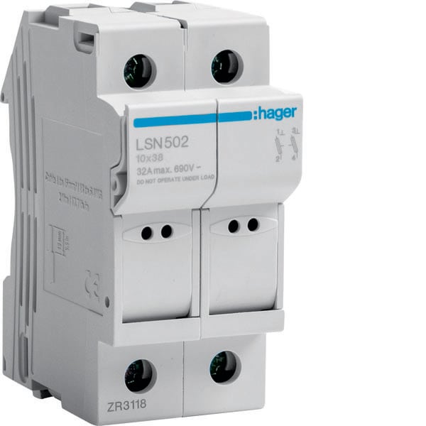 HAGER - HAGLSN502 PORTAFUSIBILE 10X38 2P 2M