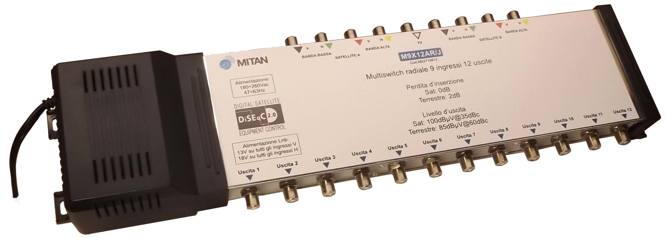 MITAN S.R.L. - MITM52710912 M9X12AR/J - MULTISWITCH 9X12 ATTIVO RADI