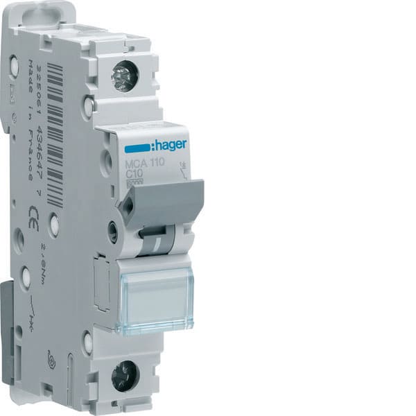 HAGER - HAGMCA110 INTERR. AUTOM.1P 10A 6 KA C 1M