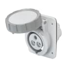 GEWISS - GEWGW62864H PRESA FISSA DA INCASSO A 10° HP - IP66/IP67 - 2P+T 32A TRASFORMATORE 50/60HZ - GRIGIO - 12H - CABLAGGIO A VITE
