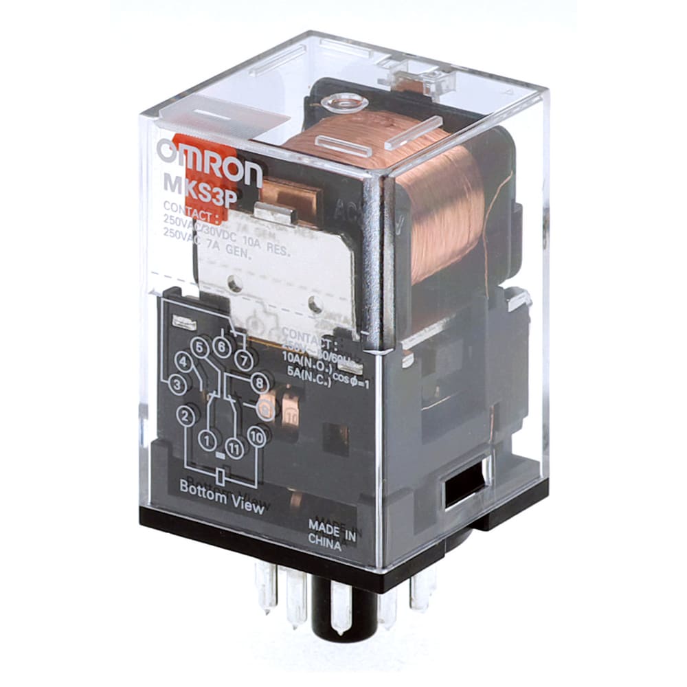 OMRON OMRMKS3P5AC230 REL . PLUG-IN. 11 PIN. 3PDT. 10A. INDICA