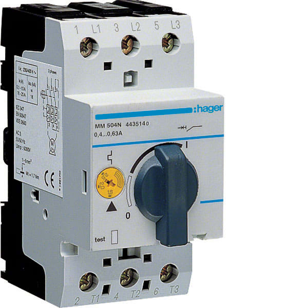 HAGER HAGMM504N Motorschutzschalter Gr.1, 0.4-0.63A 2.5M