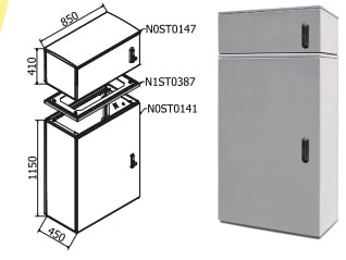 OEC SRL OECN0ST0186 ARMADIO 850X1100X450 + SOPRALZO
