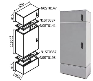 OEC SRL OECN0ST0187 ARMADIO 850X1100X450 CON ZOCC.E SOPRALZO