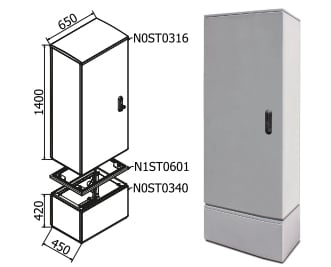 OEC SRL - OECN0ST0311 ARMADIO 650X1400X450 CON ZOCCOLO