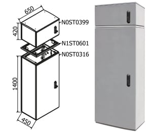 OEC SRL - OECN0ST0317 ARMADIO 650X1400X450 + SOPRALZO
