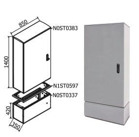 OEC SRL - OECN0ST0373 ARMADIO 850X1400X350 CON ZOCCOLO