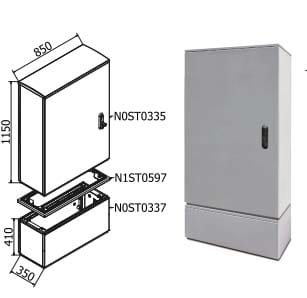 OEC SRL - OECN0ST0379/12 Armadio 850X1100X350 con zoccolo serr.12