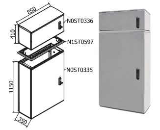 OEC SRL OECN0ST0380 ARMADIO 850X1100X350 + SOPRALZO