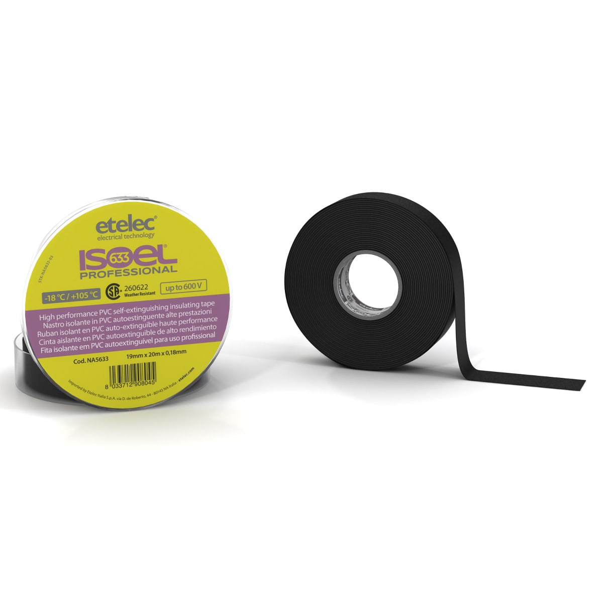 ETELEC ITALIA SPA ETLNA5633 NASTRO ISOLANTE 19MMX20MX0.18MM NERO CSA