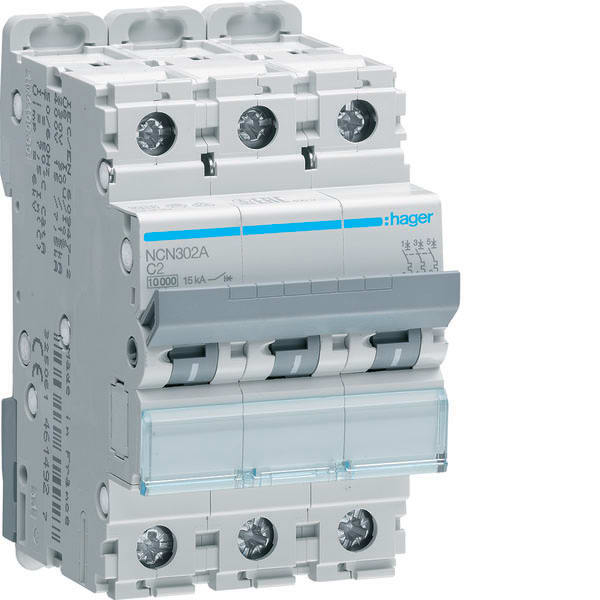 HAGER HAGNCN302A INTERR. AUTOM. 3P 2A 10 KA C 3M
