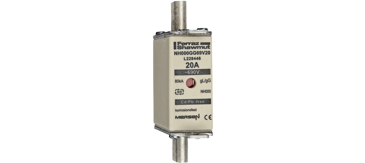 MERSEN ITALIA SPA - XESNH000GG69V20 FUS. NH BT TAGLIA 000 - 690VAC GG 20A