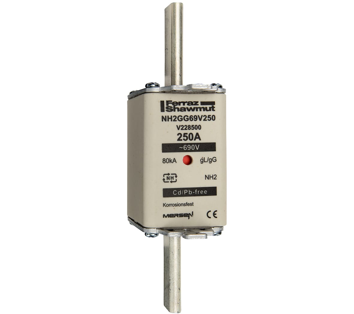 MERSEN ITALIA SPA - XESNH2GG69V250 FUS. NH BT TAGLIA 2 - 690VAC GG 250A