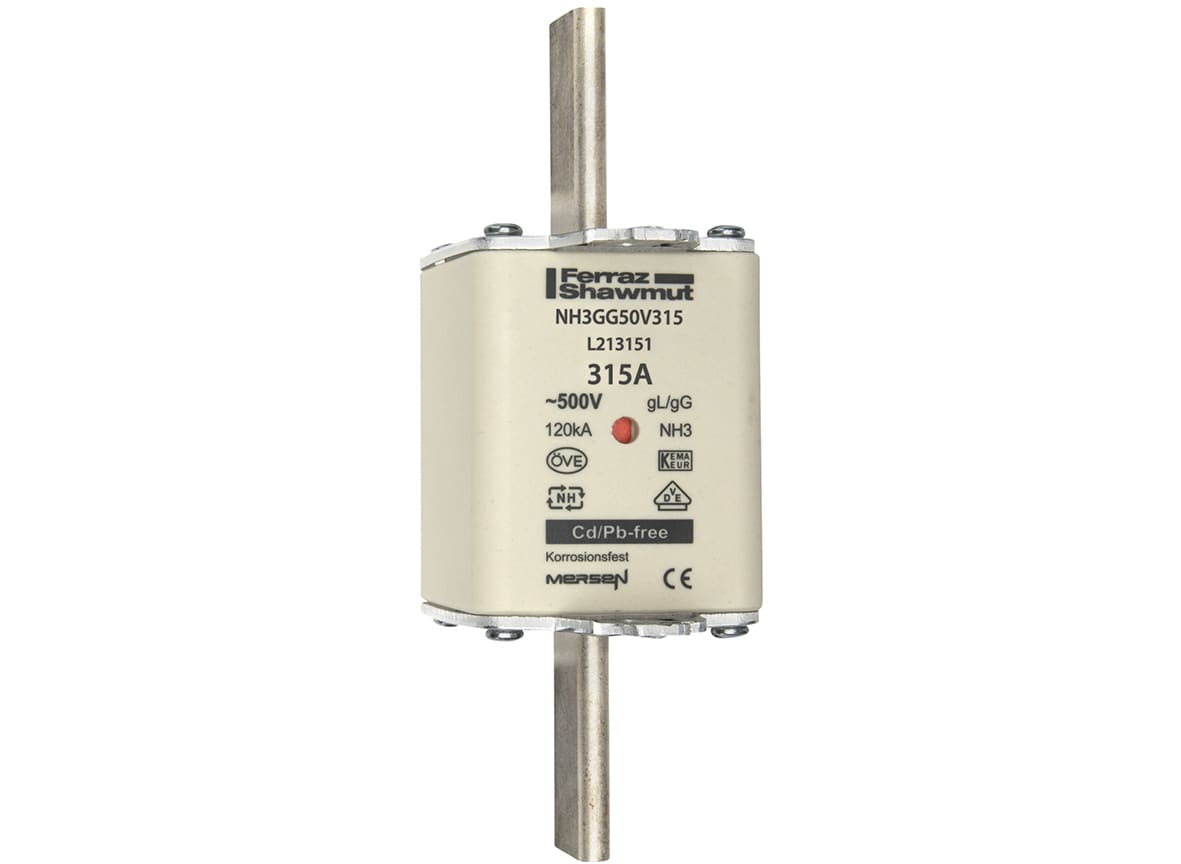MERSEN ITALIA SPA - XESNH3GG50V315 FUS. NH BT TAGLIA 3 - 500VAC GG 315A