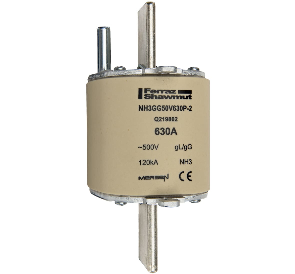 MERSEN ITALIA SPA - XESNH3GG50V630P-2 FUS. NH BT TAGL.3 CON PERC. 500VAC GG 63