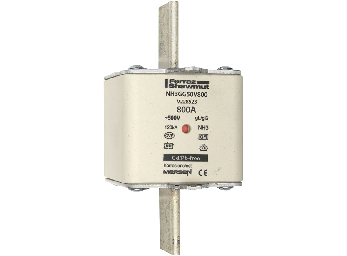 MERSEN ITALIA SPA - XESNH3GG50V800 FUS. NH BT TAGLIA 3 - 500VAC GG 800A