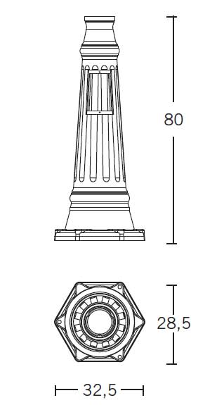 NOBILE ILLUMINAZIONE - NOBBASE GRANDE/BI BASE PER LAMPIONI GRANDI BIANCA