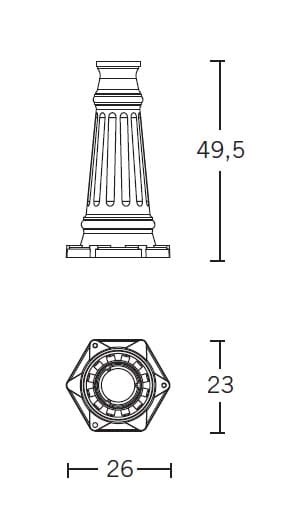 NOBILE ILLUMINAZIONE - NOBBASE MEDIA/BI BASE PER LAMPIONI MEDI BIANCA