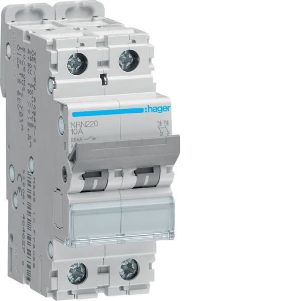 HAGER - HAGNRN220 INTERRUTTORE AUTOMATICO 2P 20A 25KA C 2