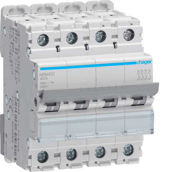 HAGER HAGNRN432 INTERRUTTORE AUTOMATICO 4P 32A 20KA C 4
