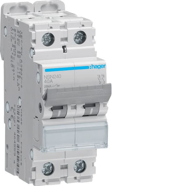 HAGER - HAGNSN240 INTERRUTTORE AUTOMATICO 2P 40A 20KA D 2