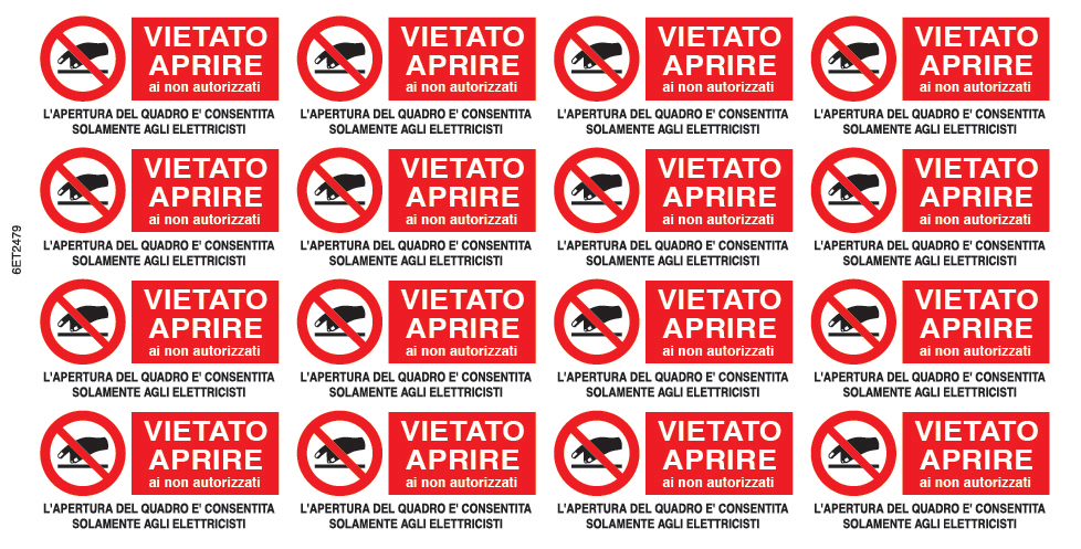 OCMEI SRL OCM6ET2479 CF.10F TARGHETTA VIET. APRIRE 16PC MM42X