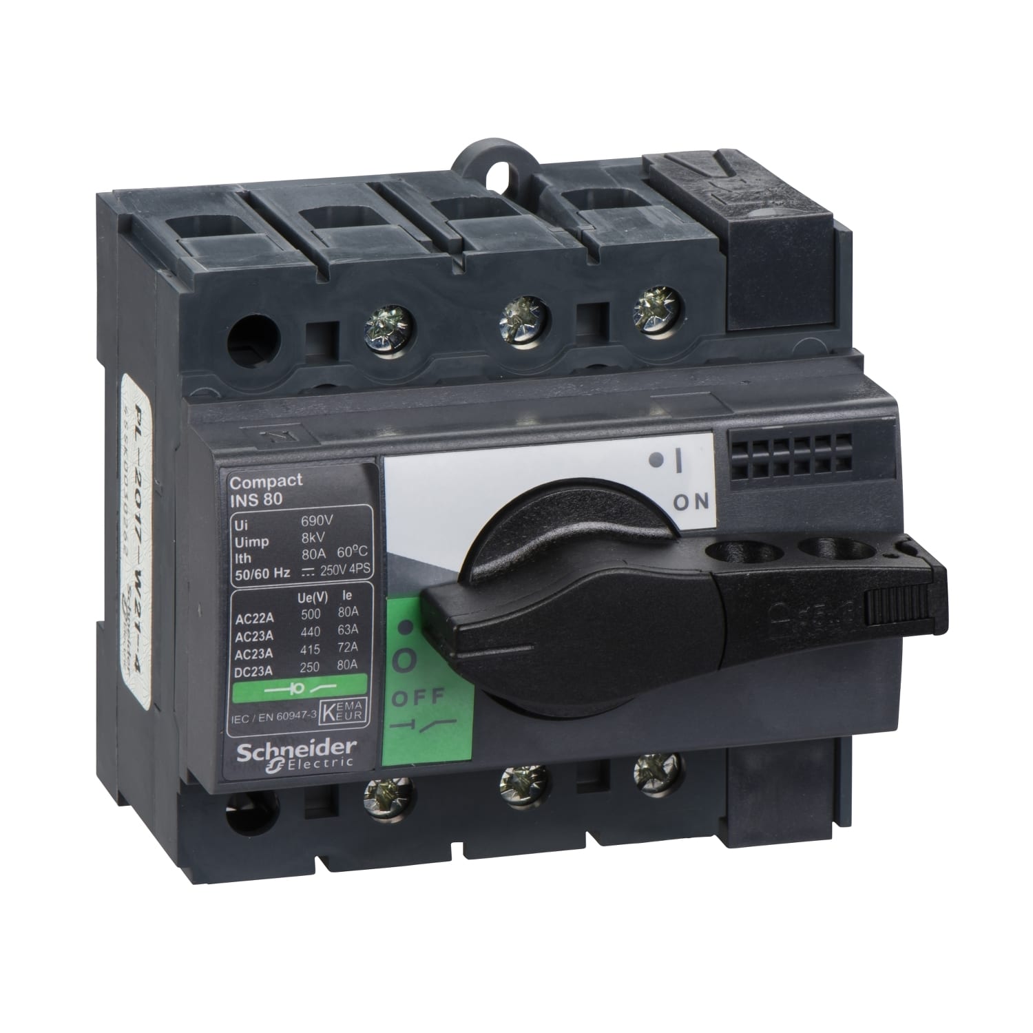 SCHNEIDER ELECTRIC SNR28904 INS80 3P MANOPOLA NERA