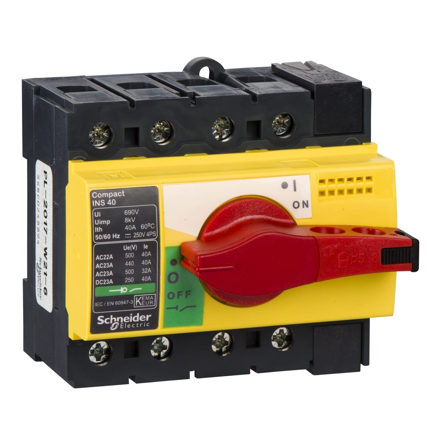 SCHNEIDER ELECTRIC SNR28917 INS40 4P MANOPOLA ROSSA