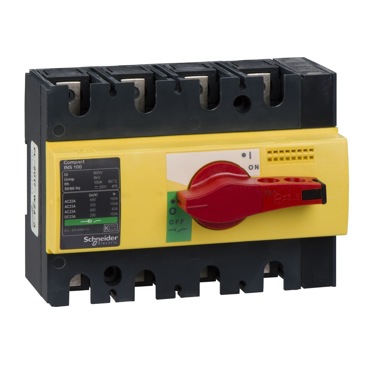 SCHNEIDER ELECTRIC SNR28925 INS100 4P MANOPOLA ROSSA