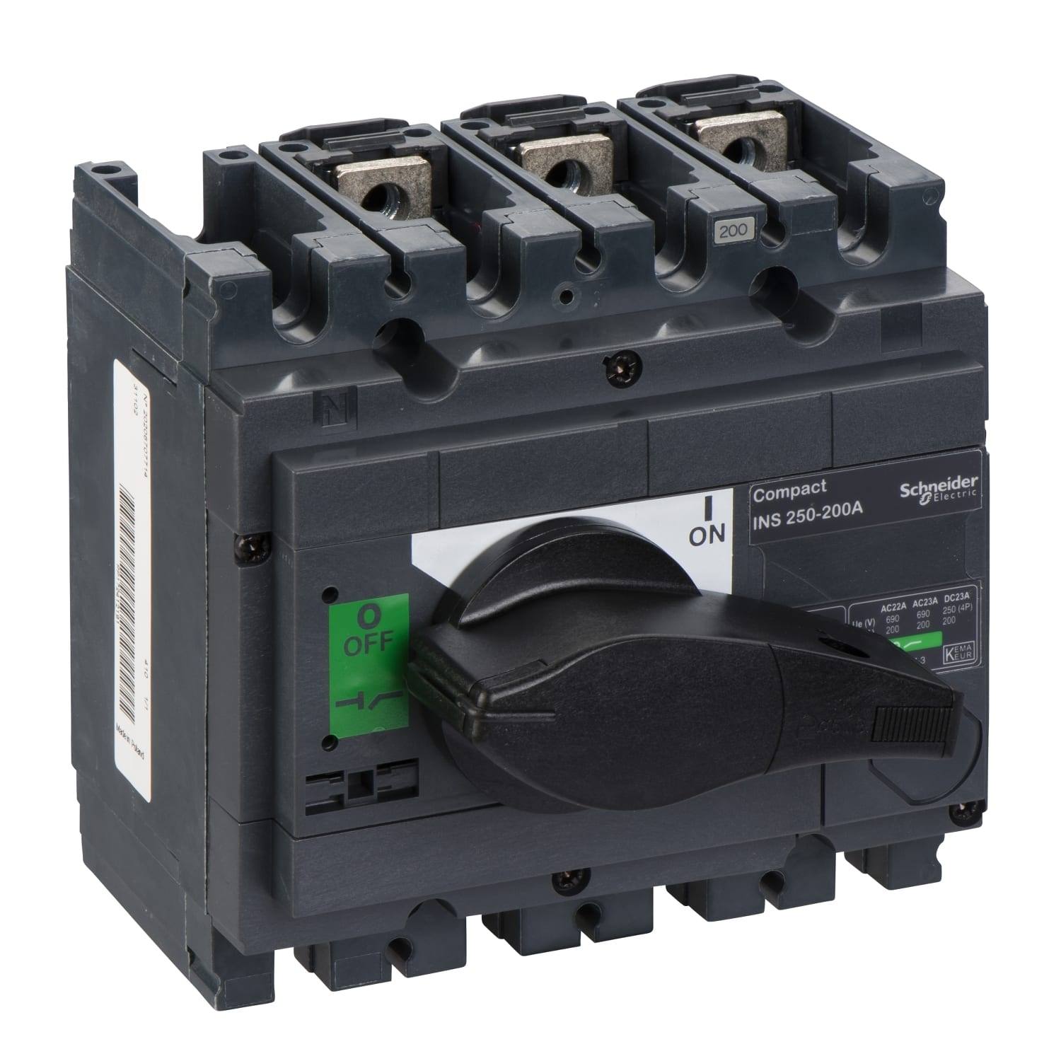 SCHNEIDER ELECTRIC SNR31102 INS250 200A FISSO ANT 3P MAN NERA