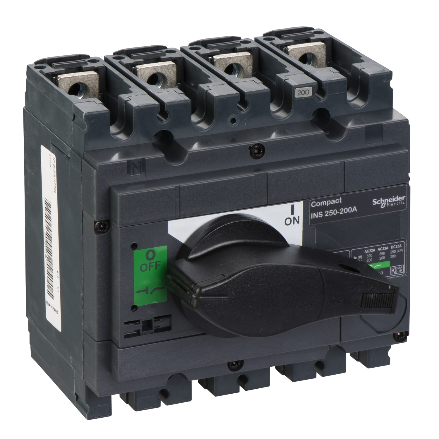 SCHNEIDER ELECTRIC SNR31103 INS250 200A FISSO ANT 4P MAN NERA