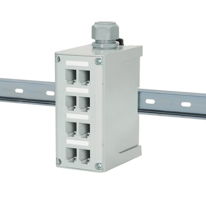 PANDUIT PANFDME8RG THE INDUSTRIALNET 8-PORT DIN RAIL FIBER