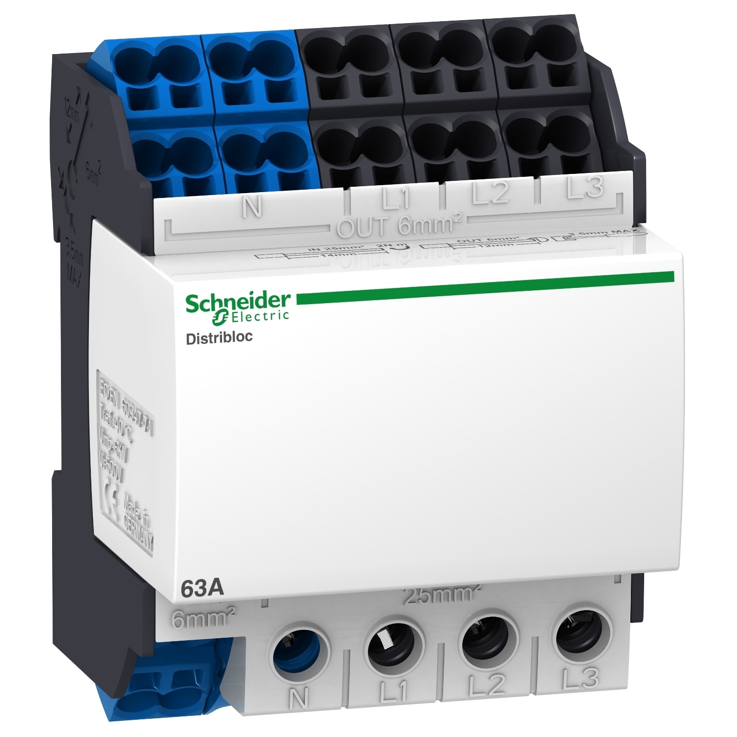 SCHNEIDER ELECTRIC - SNR04041 DISTRIBLOC 4P 63A ALIMENTAZIONE BASSO
