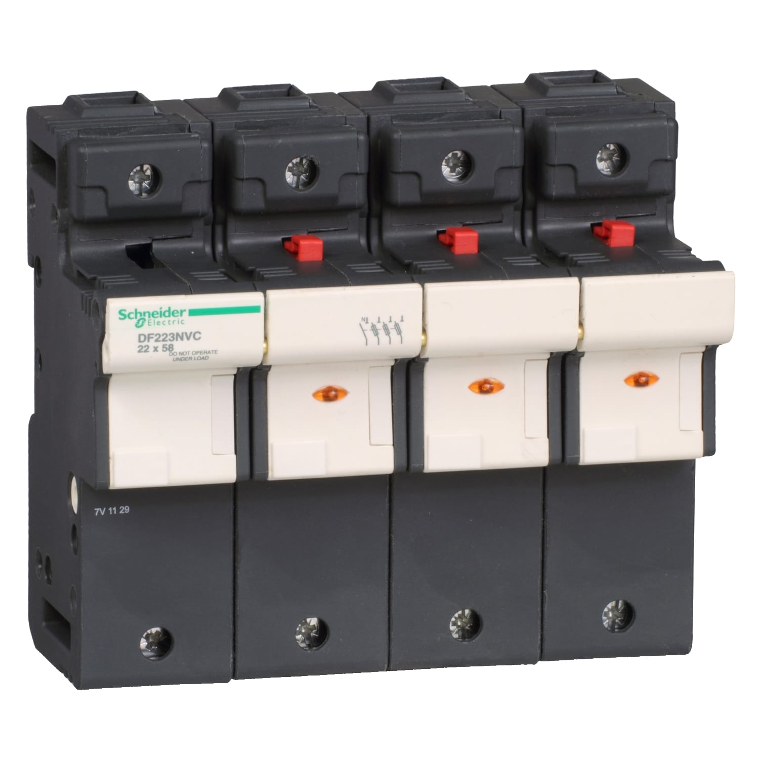 SCHNEIDER ELECTRIC - SNRDF223NVC PORTA-FUSIBILE 125A 22X58 3P+N CON LAMPA