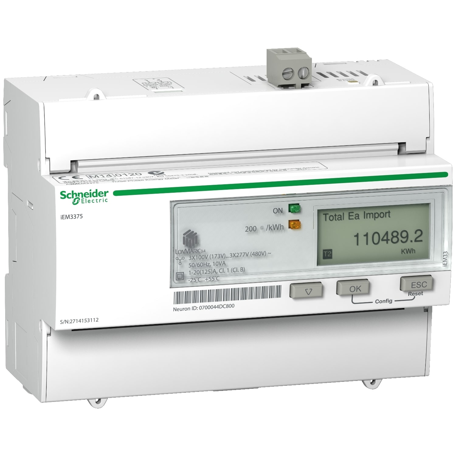 SCHNEIDER ELECTRIC SNRA9MEM3375 IEM3375 3P+N INS.DIR.125A,LON,MID