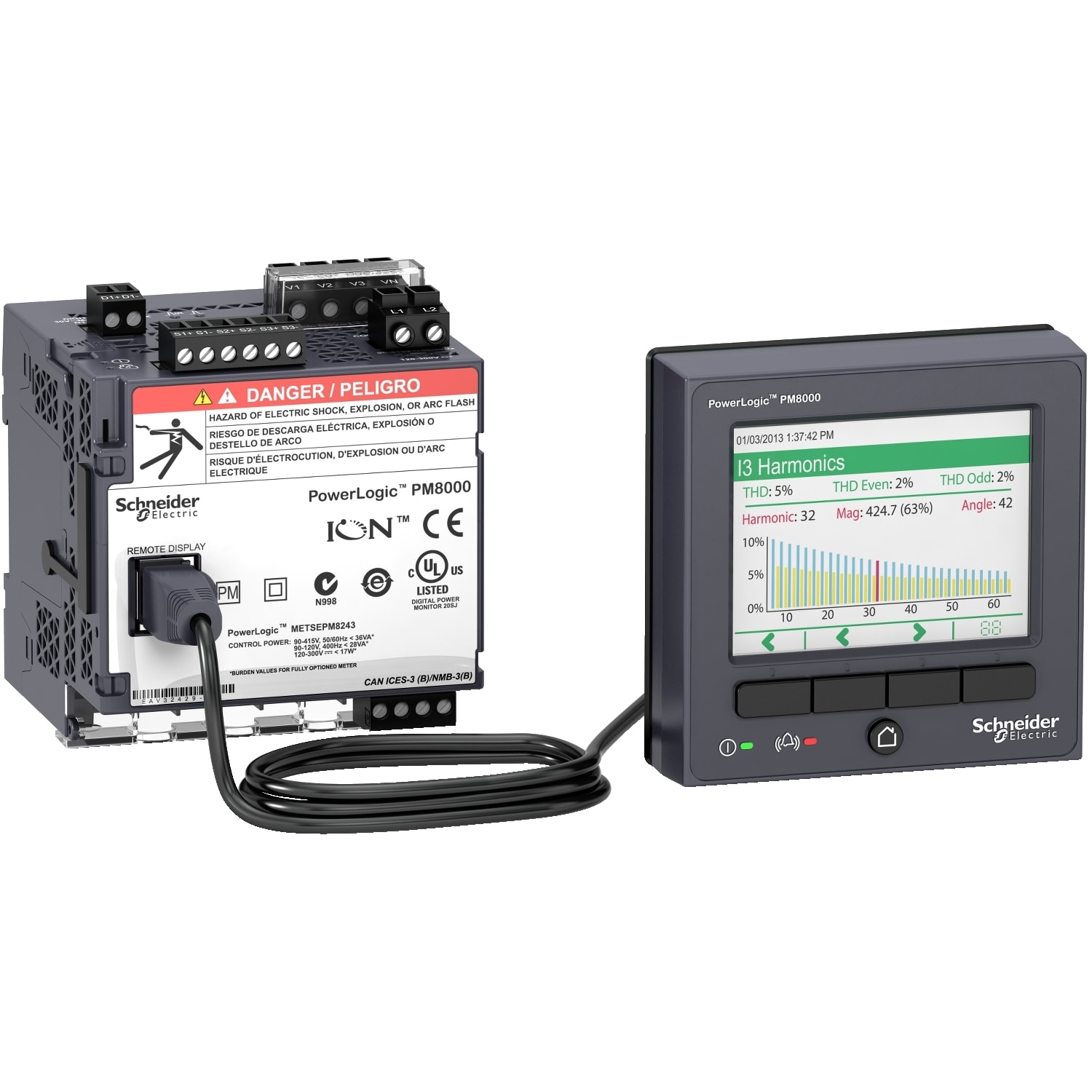 SCHNEIDER ELECTRIC SNRMETSEPM8244 POWER METER PM8244 -DIN DISP.REMOTO