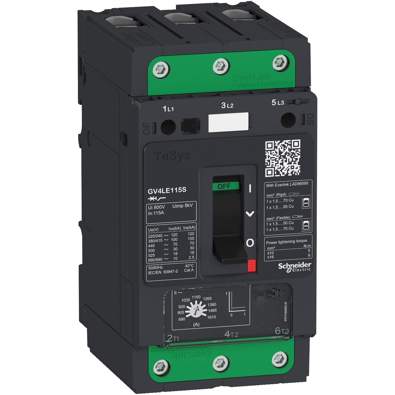 SCHNEIDER ELECTRIC - SNRGV4LE80N Int.Salv. Magnet. 80A 50kA Elink