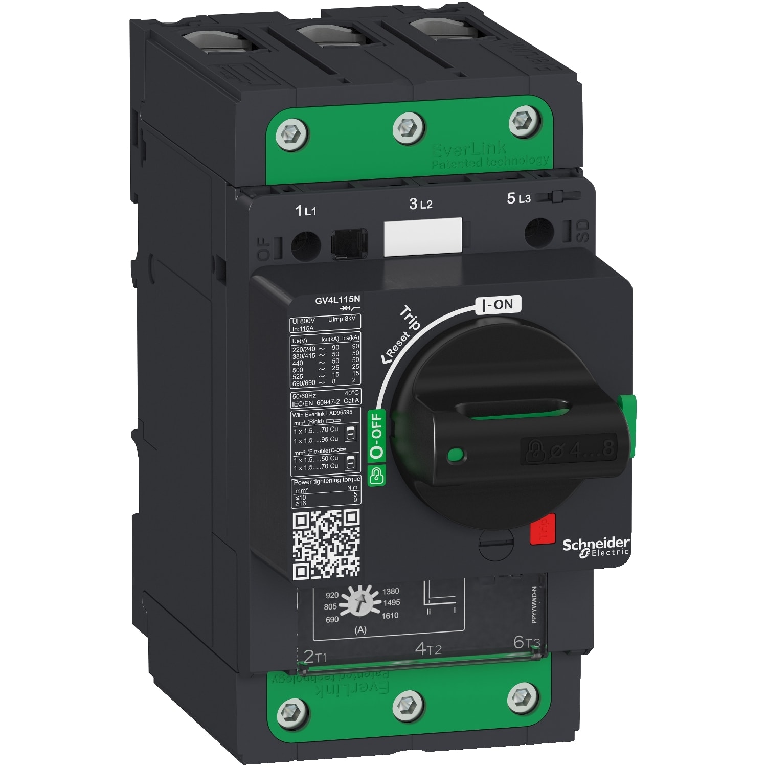 SCHNEIDER ELECTRIC - SNRGV4L50B Int.Salv. GV4L Magnet. 50A 25kA Elink