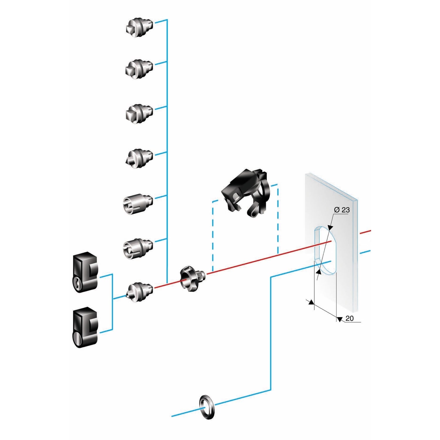 SCHNEIDER ELECTRIC SNRNSYTDB5PLA SERRATURA DOPPIA BARRA 5 MM
