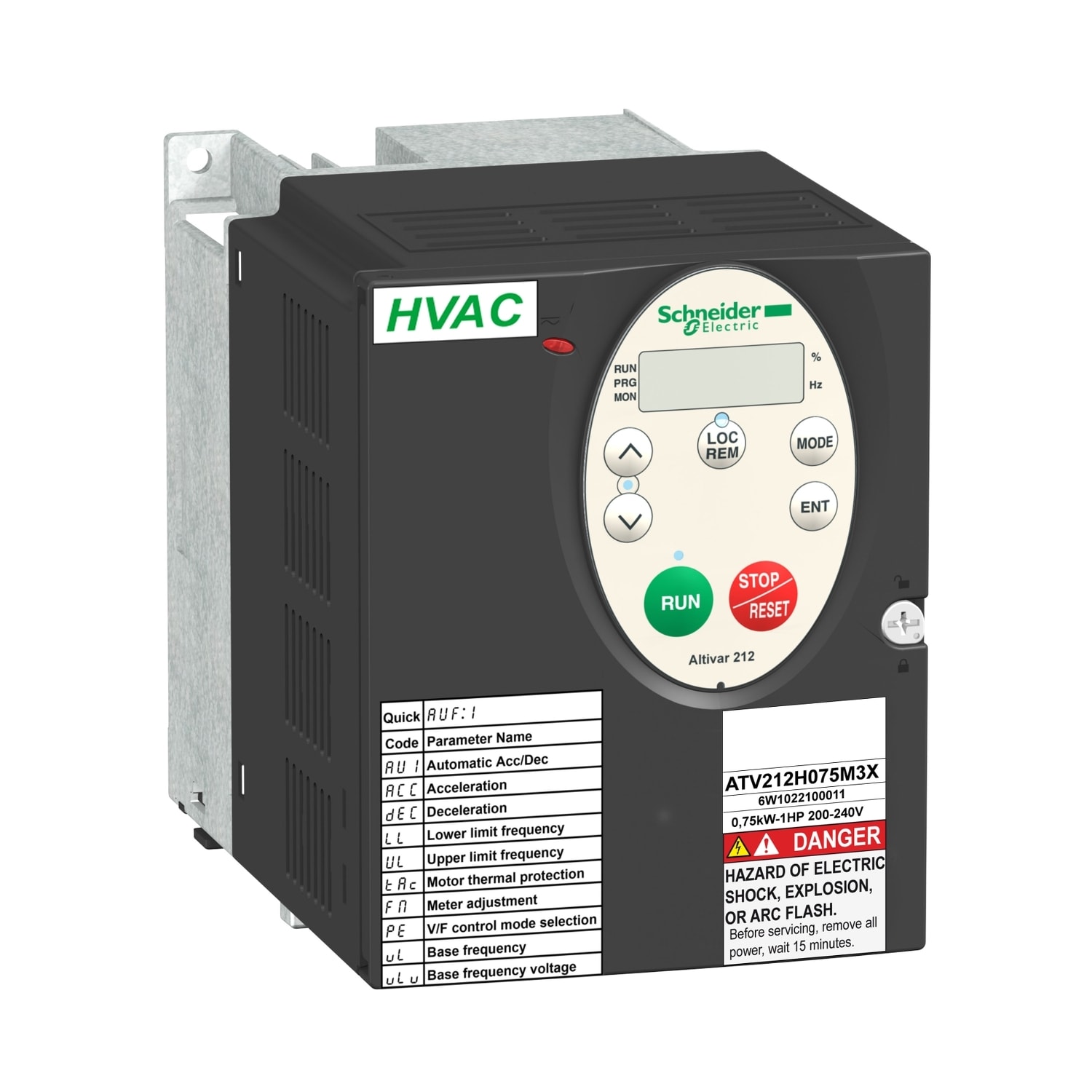 SCHNEIDER ELECTRIC SNRATV212H075N4 ATV212 0,75KW 1HP 480V TRI CEM IP20