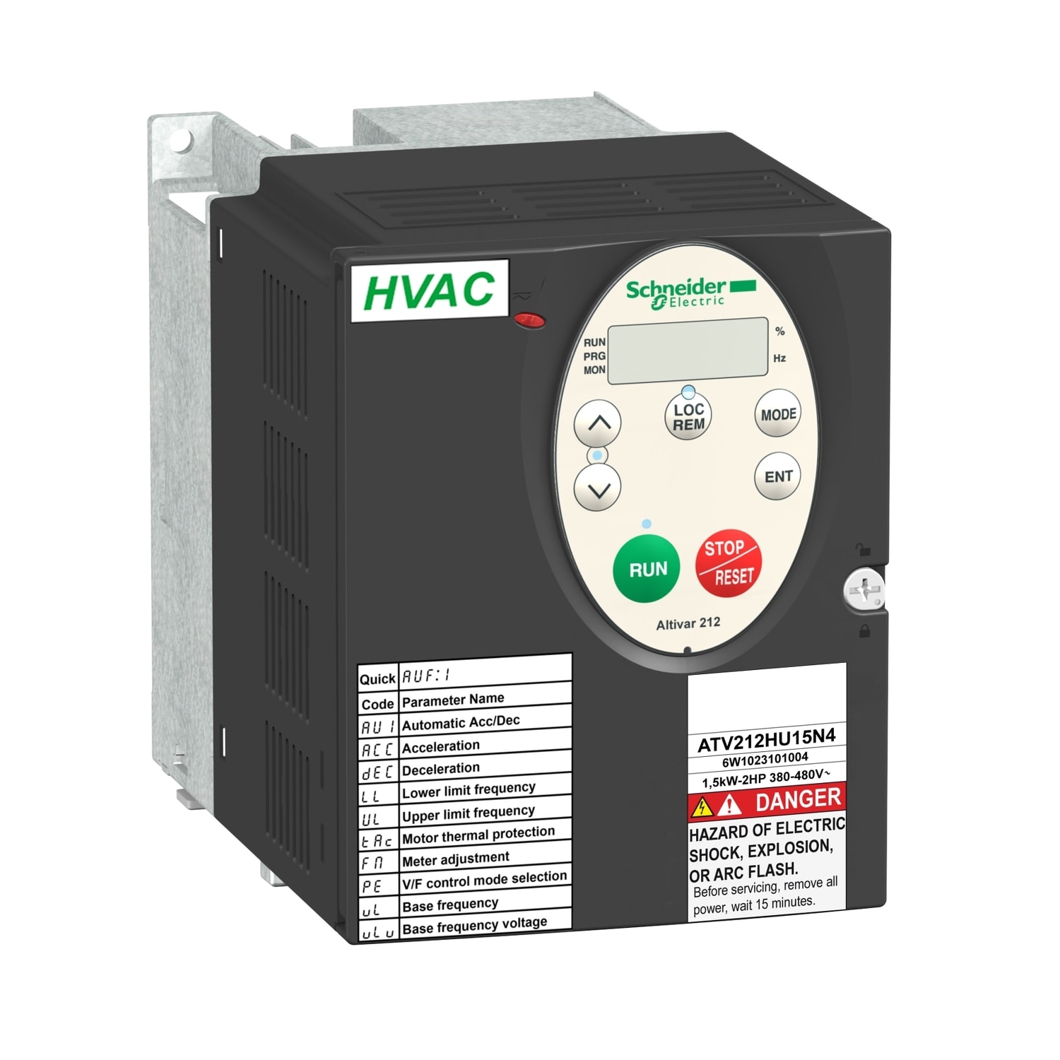 SCHNEIDER ELECTRIC - SNRATV212HU15N4 ATV212 1,5KW 2HP 480V TRI CEM IP20