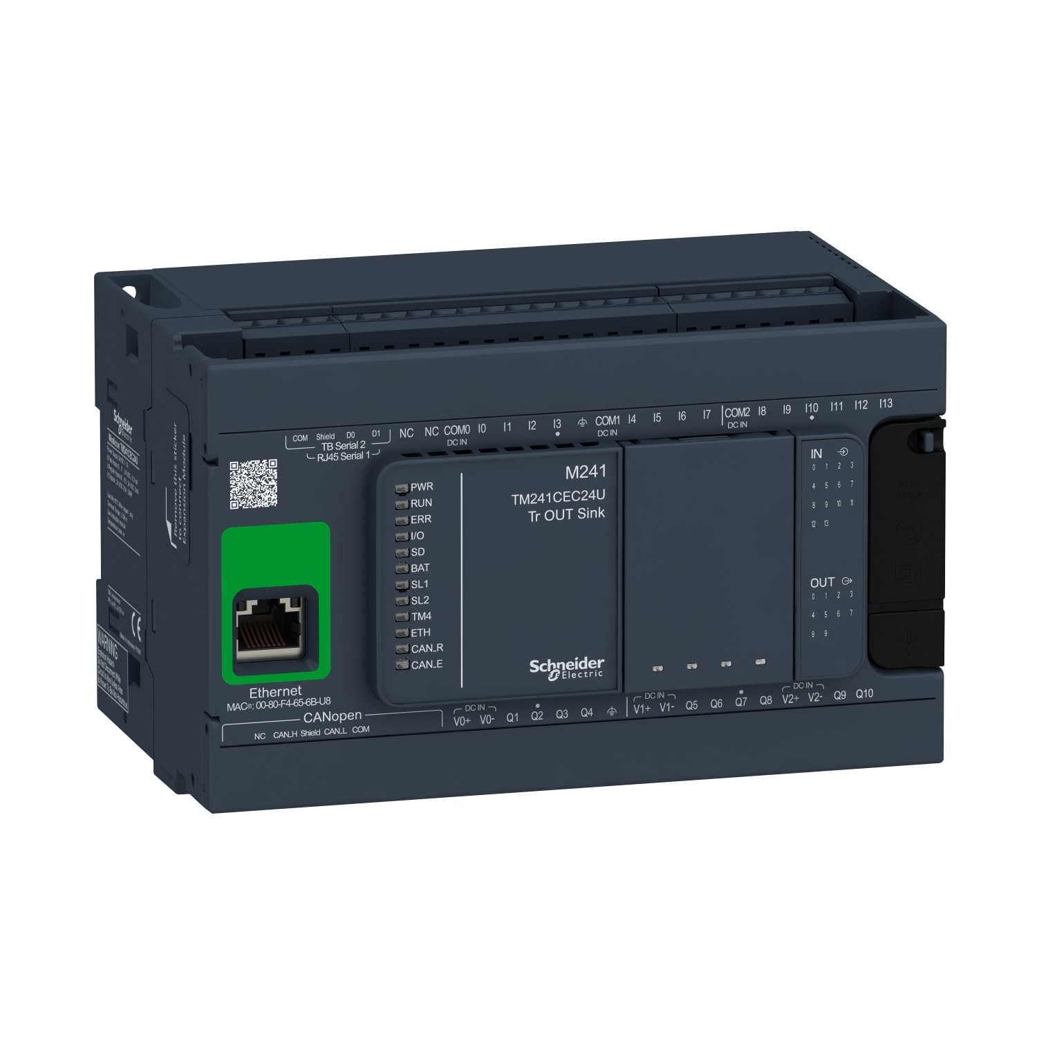 SCHNEIDER ELECTRIC SNRTM241CEC24U CONTROLLORE M241 24 I/O TR NPN ETH CANMA