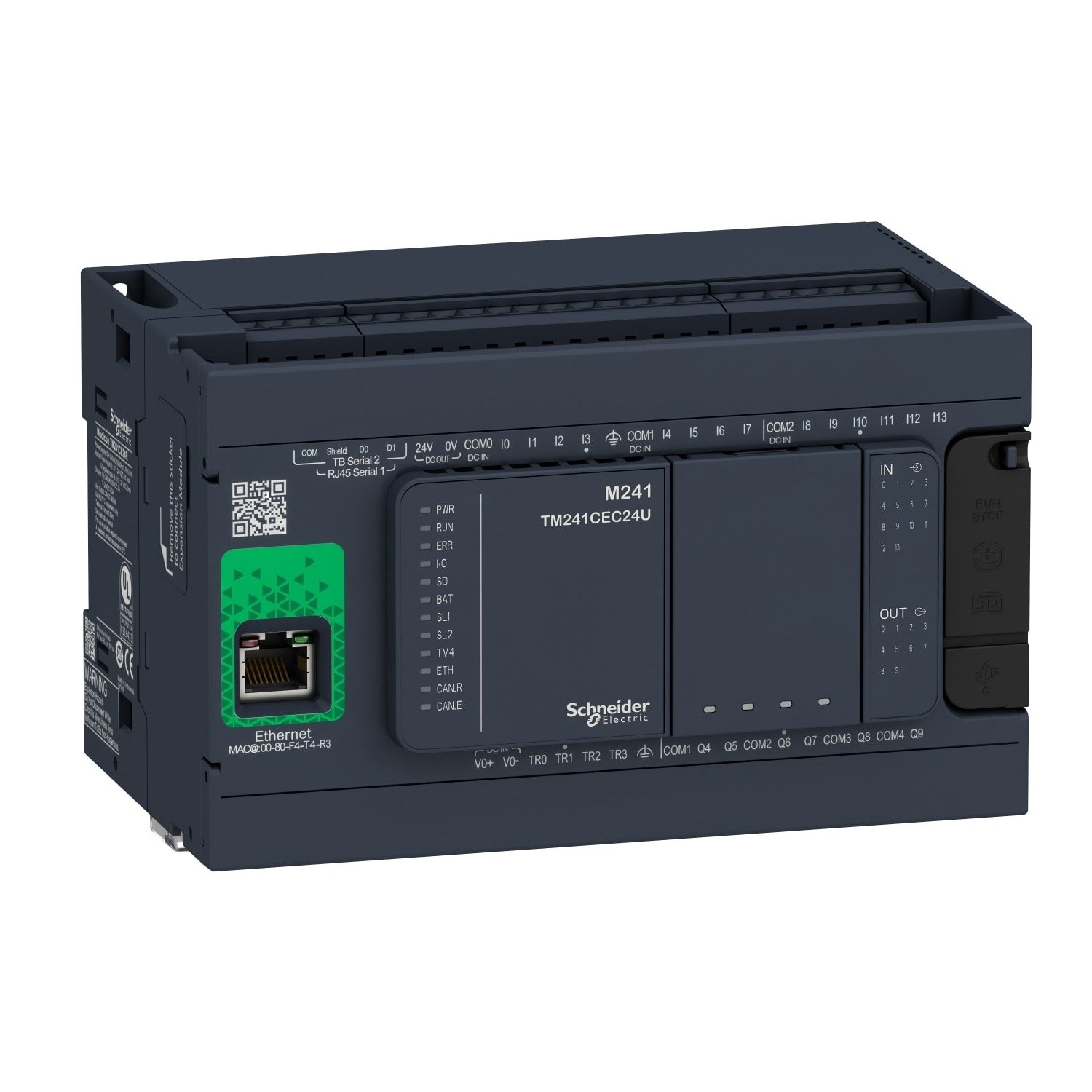 SCHNEIDER ELECTRIC SNRTM241CE24R CONTROLLORE M241 24 I/O RELE ETH
